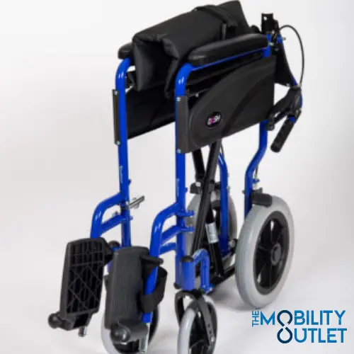 Express Folding Lightweight Wheelchair Folded Blue