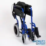 Express Folding Lightweight Wheelchair Folded Blue Side