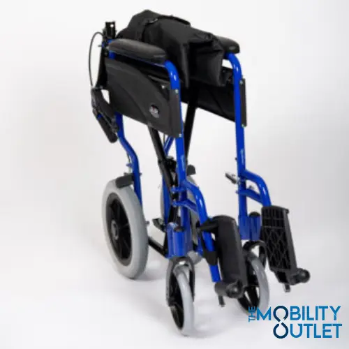 Express Folding Lightweight Wheelchair Folded Blue Side
