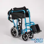 Express Folding Lightweight Wheelchair Folded Light Blue Side
