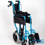 Express Folding Lightweight Wheelchair Folded Light Blue Other Side