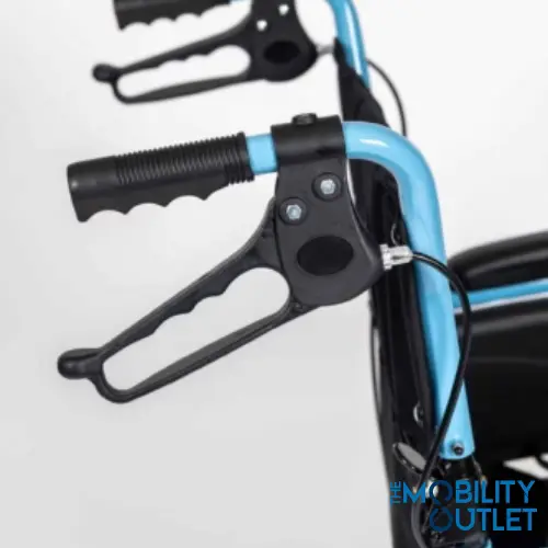 Express Folding Lightweight Wheelchair Folded Light Blue Handle