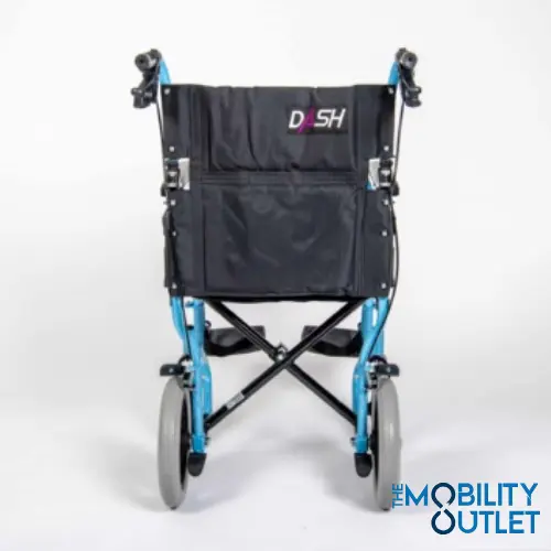 Express Folding Lightweight Wheelchair Folded Light Blue Back