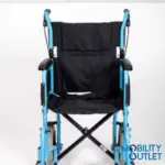 Express Folding Lightweight Wheelchair Folded Light Blue Front
