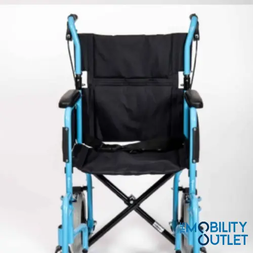Express Folding Lightweight Wheelchair Folded Light Blue Front