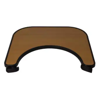 8trl/9trl Wheelchair Tray For 12 To 20 Inch Chairs, Wooden Surface With Curved Cut Out And Strap Fittings.