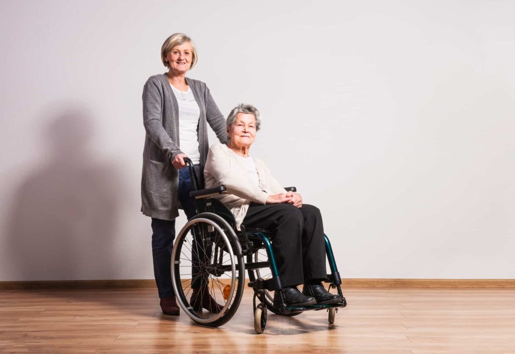elderly woman in wheelchair