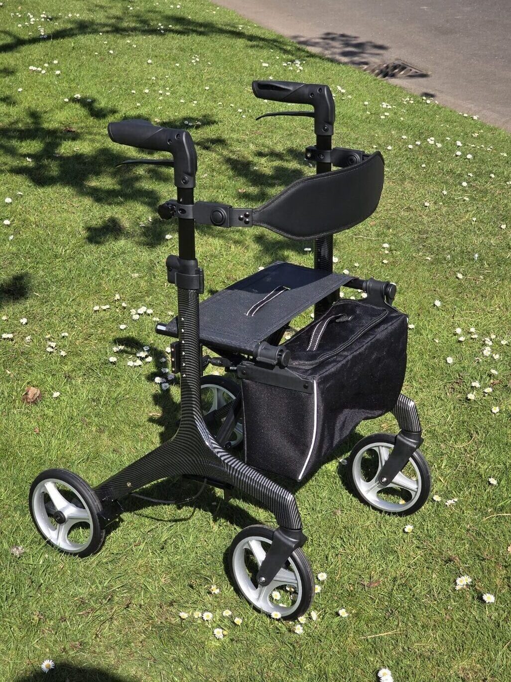 ComfortRise MG Adjustable Rollator with Seat - 21 Inch to 26 Inch