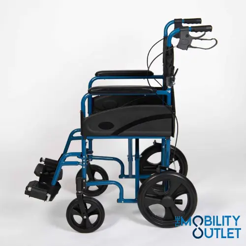 Lightweight Wheelchair Re Boxed Folded Blue From The Side